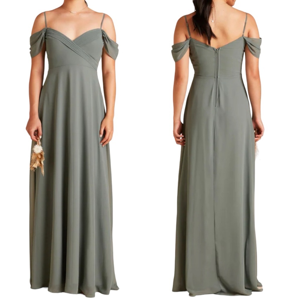 Birdy Grey Spence Chiffon Bridesmaid Dress Sage Long Sage with Pockets Medium